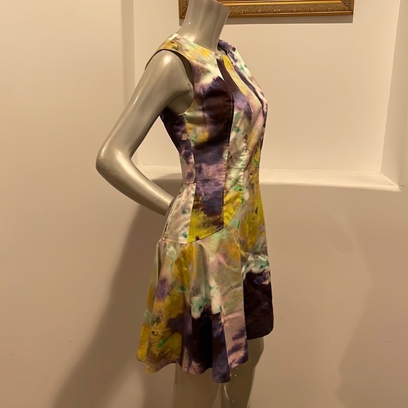 Lela Rose Sleeveless Printed fit and flare Mini dress size 8 - Picture 3 of 13